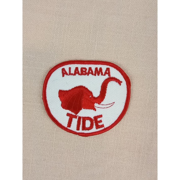 The Unbranded Brand Other - Vtg Alabama Crimson Tide Patch 3.5" Crimson & White Elephant Patch Hat Jacket Et
